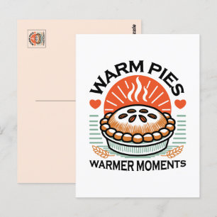 Warme Pies Warmer Momente - Gemütliche Herbstgesta Postkarte