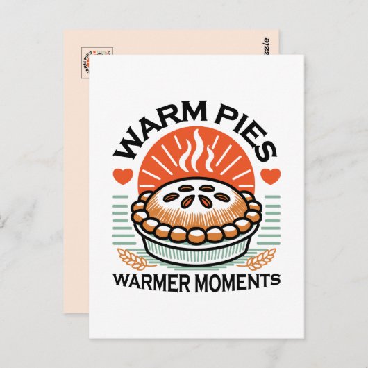 Warme Pies Warmer Momente - Gemütliche Herbstgesta Postkarte (Vorne/Hinten)