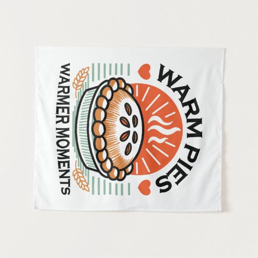 Warme Pies Warmer Momente - Gemütliche Herbstgesta Wandteppich (Vorderseite (Horizontal))