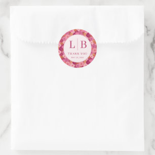 Warme Pinke Florale Feier Runder Aufkleber