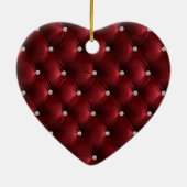 Warme Red Luxury Imitats Samt Weihnachten Keramik Ornament (Hinten)