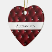 Warme Red Luxury Imitats Samt Weihnachten Keramik Ornament (Links)