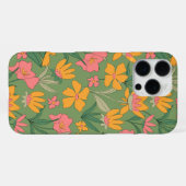 Warme Retro-Blumen-Nahtlos-Muster iPhone Hülle (Rückseite (Horizontal))