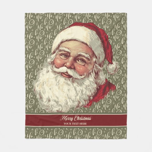 Warme Retro Santa Fleece Blanket für Weihnachtsspa (Vorderseite)