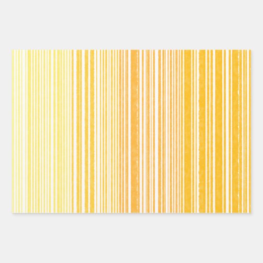 Warme Retro Wasserfarben Streifen in Senfgelb Geschenkpapier Set (Vorderseite 2)