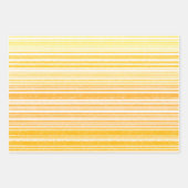 Warme Retro Wasserfarben Streifen in Senfgelb Geschenkpapier Set (Vorderseite)