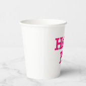 Warme, rosa Becher mit weißem Papier (Rechts)