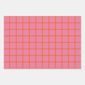 Warme rosa Farbenfrohe Retro Minimale Linien Geschenkpapier Set (Vorderseite)