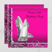 Warme rosa Geburtstagsparty der Frauen Einladung (Vorne/Hinten)
