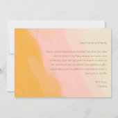 Warme rosa gelbe Pastelle Moderne Elegante Leere Dankeskarte (Rückseite)