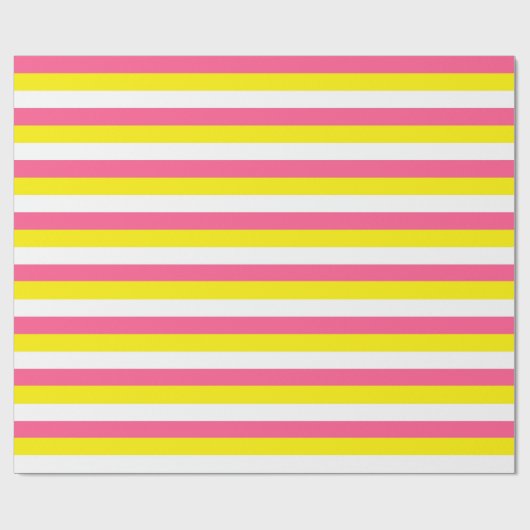 Warme Rosa, gelbe und weiße Streifen Geschenkpapier (Flach)