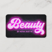 Warme rosa Glam Beauty Salon Frisör QR Code Visitenkarte (Vorderseite)