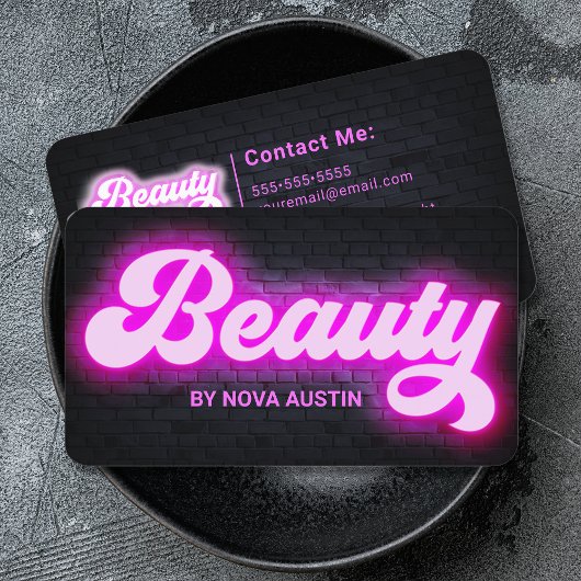 Warme rosa Glam Beauty Salon Frisör QR Code Visitenkarte