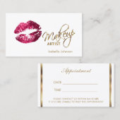 Warme Rosa Glitzer Lippen 💋 Ernennung Terminkarte (Vorne/Hinten)