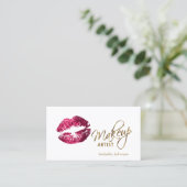 Warme Rosa Glitzer Lippen 💋 Ernennung Terminkarte (Stehend Vorderseite)