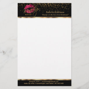 Warme Rosa Glitzer Lippen für Makeup Artist Briefpapier