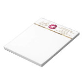 Warme Rosa Glitzer Lippen Notizblock (Rotiert)
