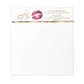 Warme Rosa Glitzer Lippen Notizblock (Vorderseite)