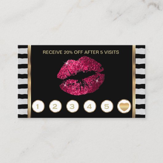 Warme Rosa Glitzer Loyalität Treviso - The Restaur Treuekarte (Vorderseite)