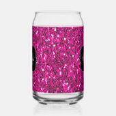 Warme, rosa Glitzern, die die gewünschte Monogramm Dosenglas (Links)