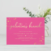 Warme Rosa Gold Galentine's Day Einladung (Stehend Vorderseite)