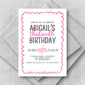 Warme Rosa Hand Drawn Girls' Geburtstag Einladung