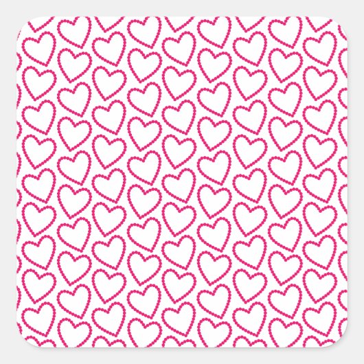 Warme rosa Herzen Quadratischer Aufkleber (Vorderseite)