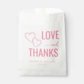 Warme rosa Herzen und Danke Geschenktütchen (Vorderseite)