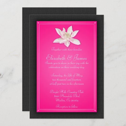 Warme Rosa Hochzeitseinladungen Einladung (Vorne/Hinten)