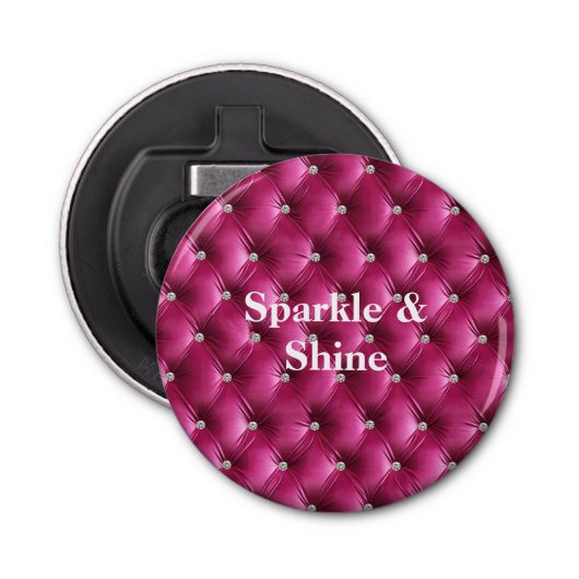 Warme rosa Imitate Velvet Flaschenöffner (Vorderseite)