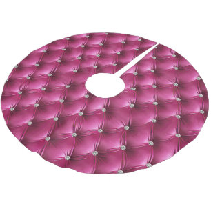 Warme rosa Imitate Velvet Polyester Weihnachtsbaumdecke