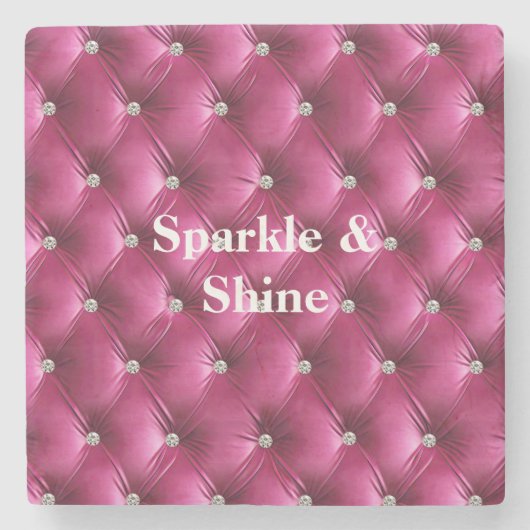 Warme rosa Imitate Velvet Steinuntersetzer (Vorderseite)