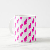 Warme rosa Katzenmuster Katzen Weiße Textur Kaffeetasse (Vorderseite Links)