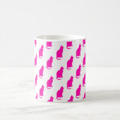 Warme rosa Katzenmuster Katzen Weiße Textur Kaffeetasse (Mittel)