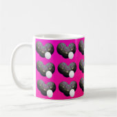Warme rosa Kissen, Tasse (Links)