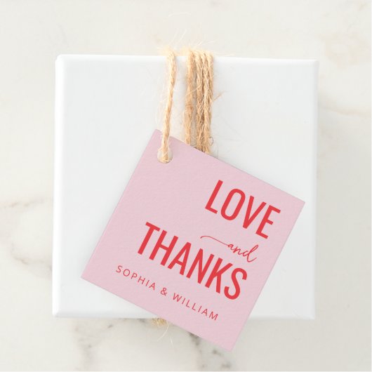 Warme rosa Liebe Dankeschön Geschenkanhänger (Beispiel)