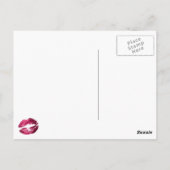 Warme rosa Lippen auf schwarz machen Postkarte (Rückseite)