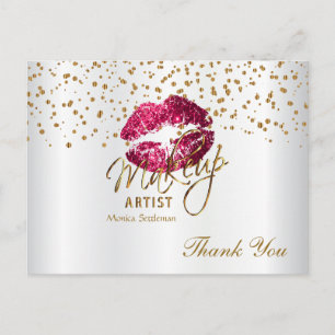Warme rosa Lippen auf Weiß Postkarte
