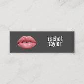 Warme rosa Lippen | Charcoal Makeup Business Card Mini Visitenkarte (Vorderseite)