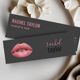 Warme rosa Lippen | Charcoal Makeup Business Card Mini Visitenkarte