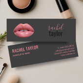 Warme rosa Lippen | Charcoal Makeup Business Card Mini Visitenkarte