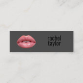 Warme rosa Lippen | Charcoal Makeup Business Card Mini Visitenkarte (Vorderseite)