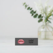 Warme rosa Lippen | Charcoal Makeup Business Card Mini Visitenkarte (Stehend Vorderseite)