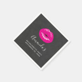 Warme Rosa Lippen Glamour Illustration Bachelorett Serviette (Ecke)