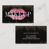 Warme rosa Lippen Makeup Artist Modernes Gold Conf Visitenkarte (Vorne/Hinten)