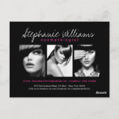 Warme rosa Lippen Makeup Artistry Comp Card Postkarte (Rückseite)