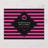 Warme rosa Lippen Makeup Artistry Comp Card Postkarte (Vorderseite)