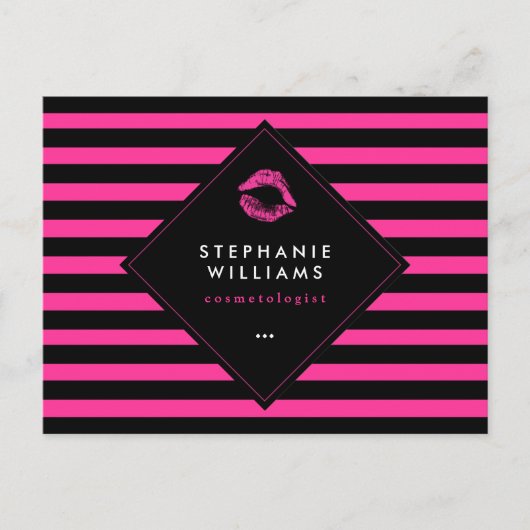 Warme rosa Lippen Makeup Artistry Comp Card Postkarte (Vorderseite)