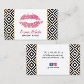 Warme rosa Lippen Trendy Salon Visitenkarte (Vorne/Hinten)