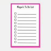 Warme rosa Magenta klebrige Notizen in der Leiste (Vorderseite)